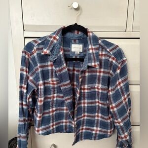 American Eagle Outfitters Blue and Red Plaid Flannel